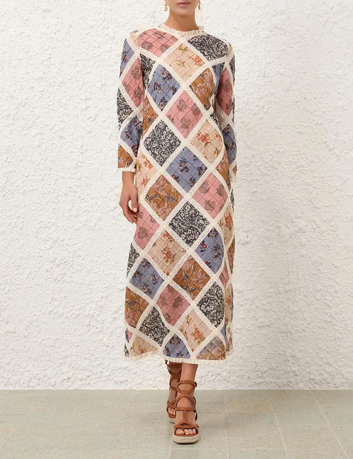 Women Zimmermann Dresses and Coverups Tallow Lace Trim Midi Dress Spliced