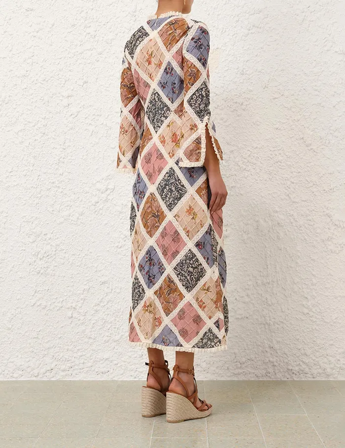Women Zimmermann Dresses and Coverups Tallow Lace Trim Midi Dress Spliced