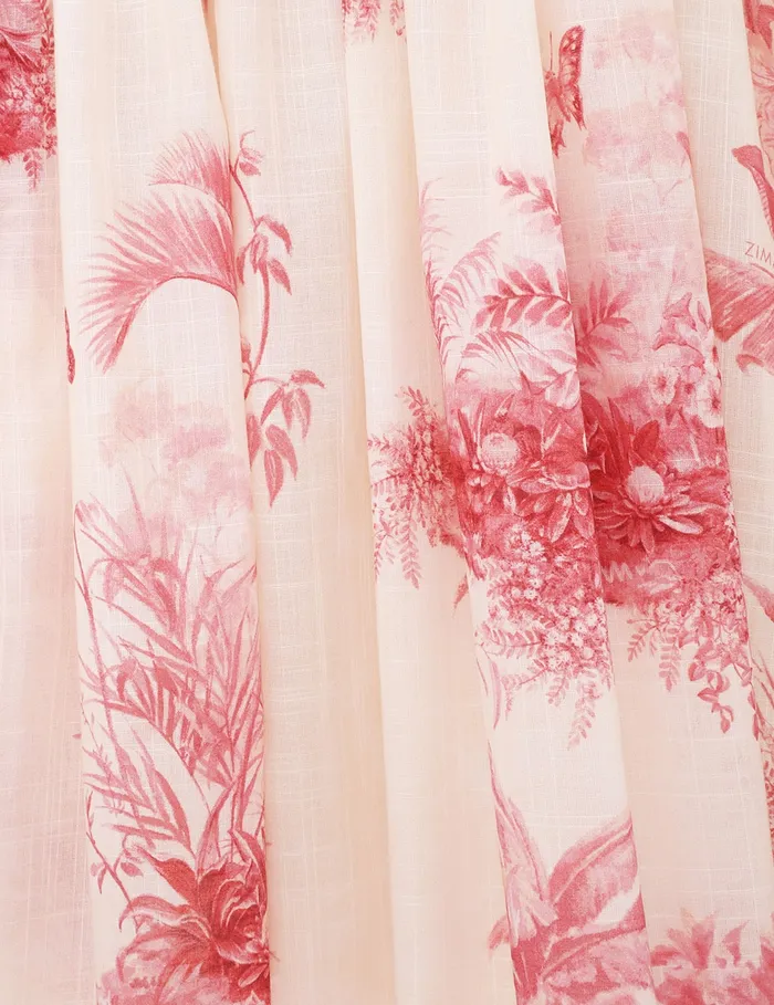 Women Zimmermann Dresses and Coverups Waverly Corset Midi Dress Pink Palm