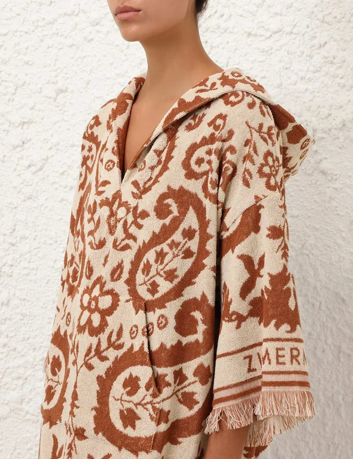Women Zimmermann Dresses and Coverups Wylie Hooded Toweling Dress Creamtan