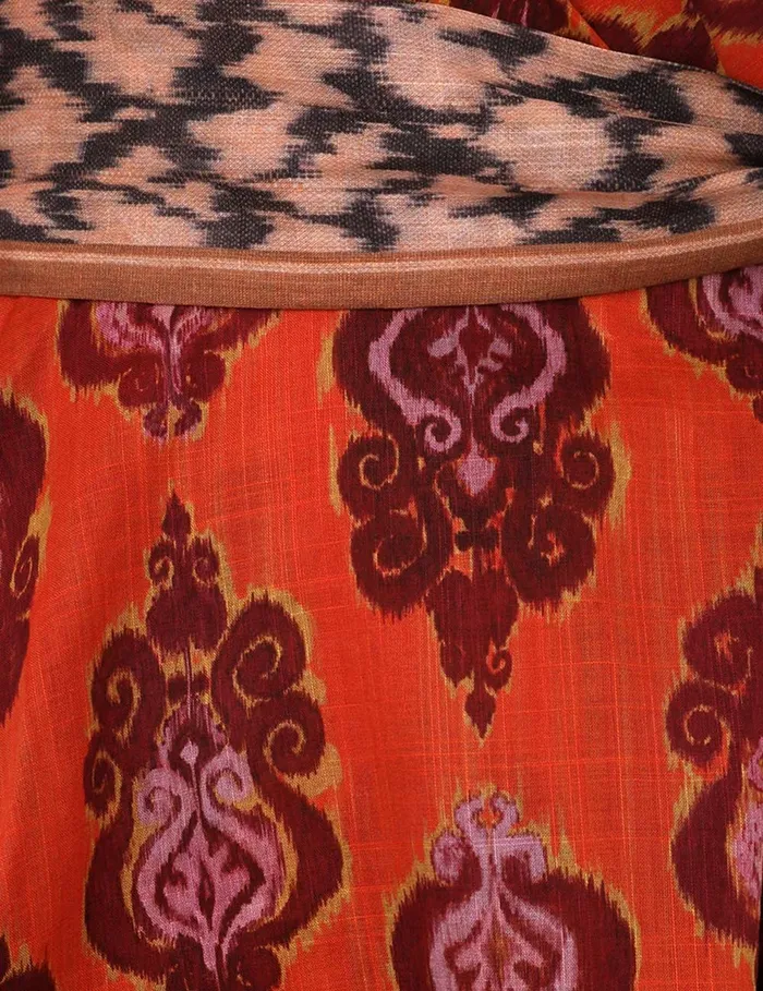 Women Zimmermann Dresses and Coverups Wylie Wrap Mini Dress Sunset Ikat