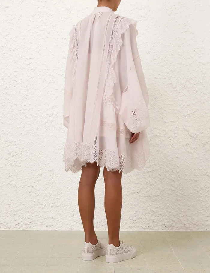 Women Zimmermann Dresses Crush Lace Billow Mini Dress Shell