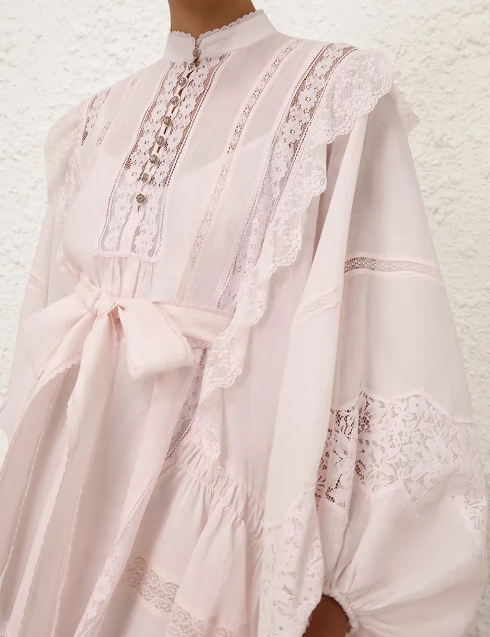 Women Zimmermann Dresses Crush Lace Billow Mini Dress Shell