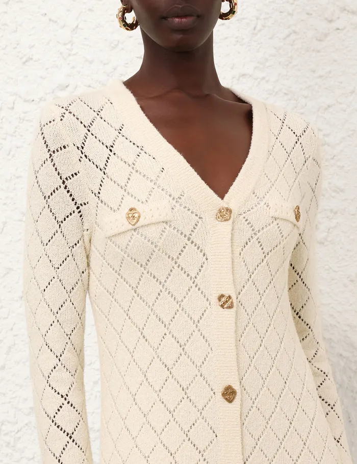 Women Zimmermann Dresses Crush Pointelle Midi Dress Cream
