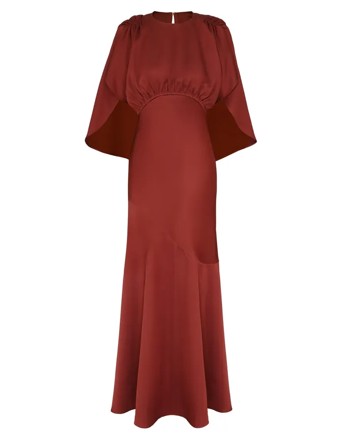 Women Zimmermann Dresses Eden Cascading Midi Dress Chestnut