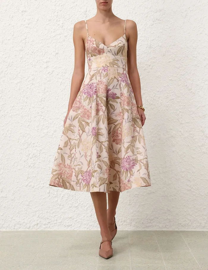 Women Zimmermann Dresses Illustration Picnic Dress Cream Inca Lily