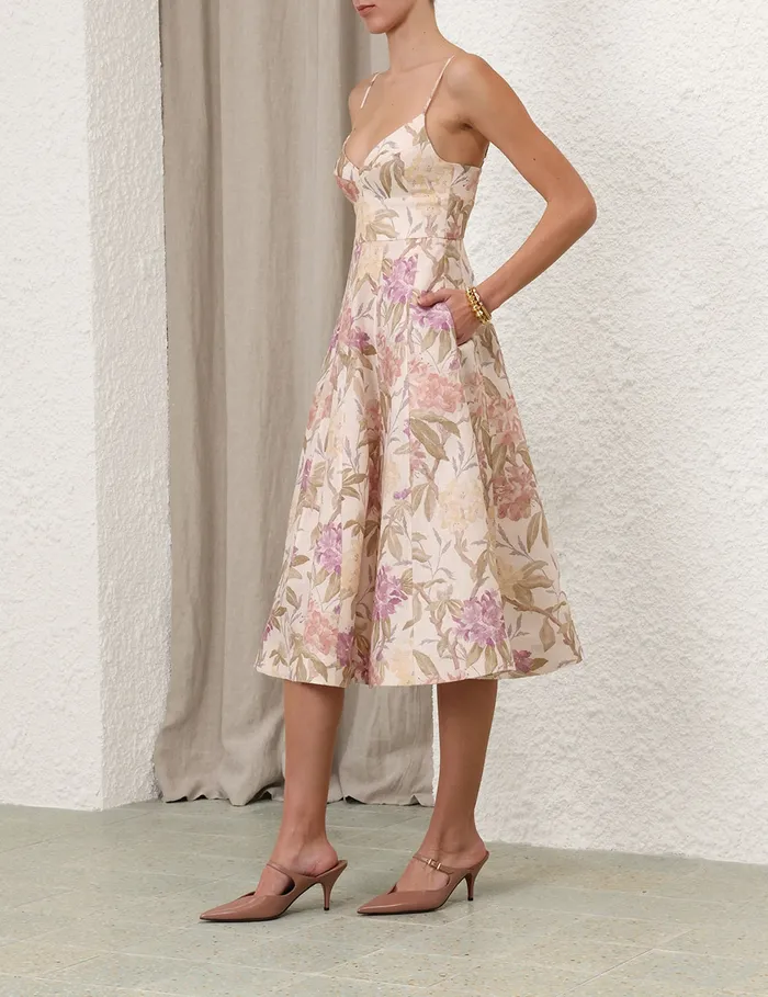 Women Zimmermann Dresses Illustration Picnic Dress Cream Inca Lily