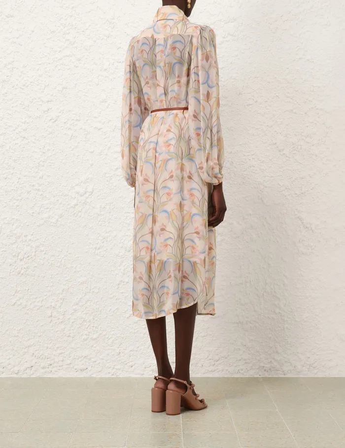 Women Zimmermann Dresses Pavilion Midi Tunic Dress Sage Venus Lily
