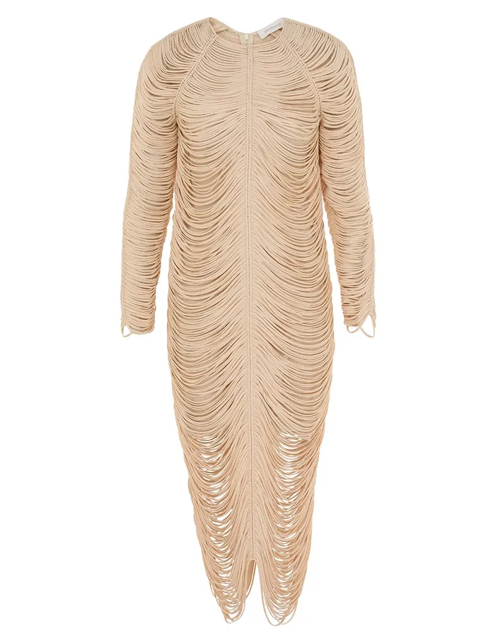 Women Zimmermann Dresses Pavilion Rouleau Midi Dress Cream