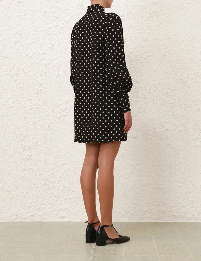 Women Zimmermann Dresses Utility Mini Dress Blackcream Dot