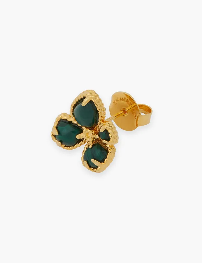 Women Zimmermann Earrings Bloom Studs Goldmalachite