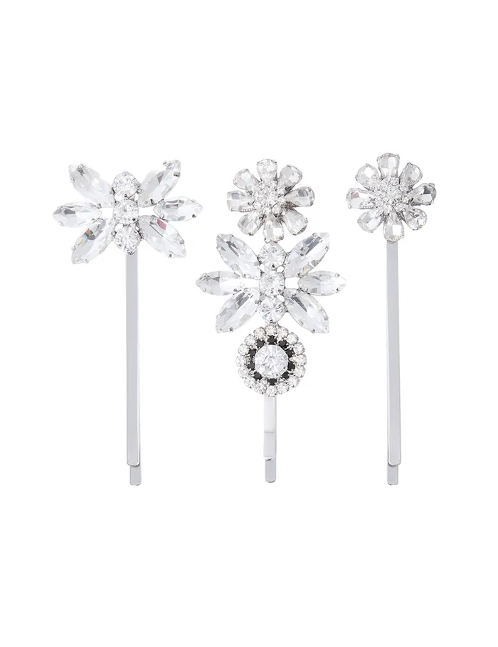 Women Zimmermann Hair Accessories Embellished Hair Pin Set Silverclear