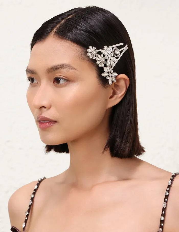 Women Zimmermann Hair Accessories Embellished Hair Pin Set Silverclear