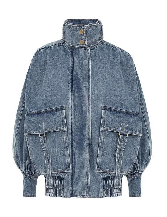 Women Zimmermann Jackets and Coats Illustration Denim Jacket Neptune