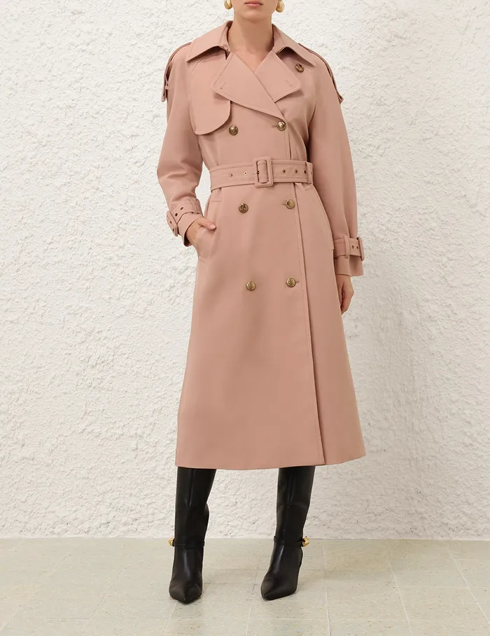 Women Zimmermann Jackets and Coats Illustration Trench Coat Biscuit