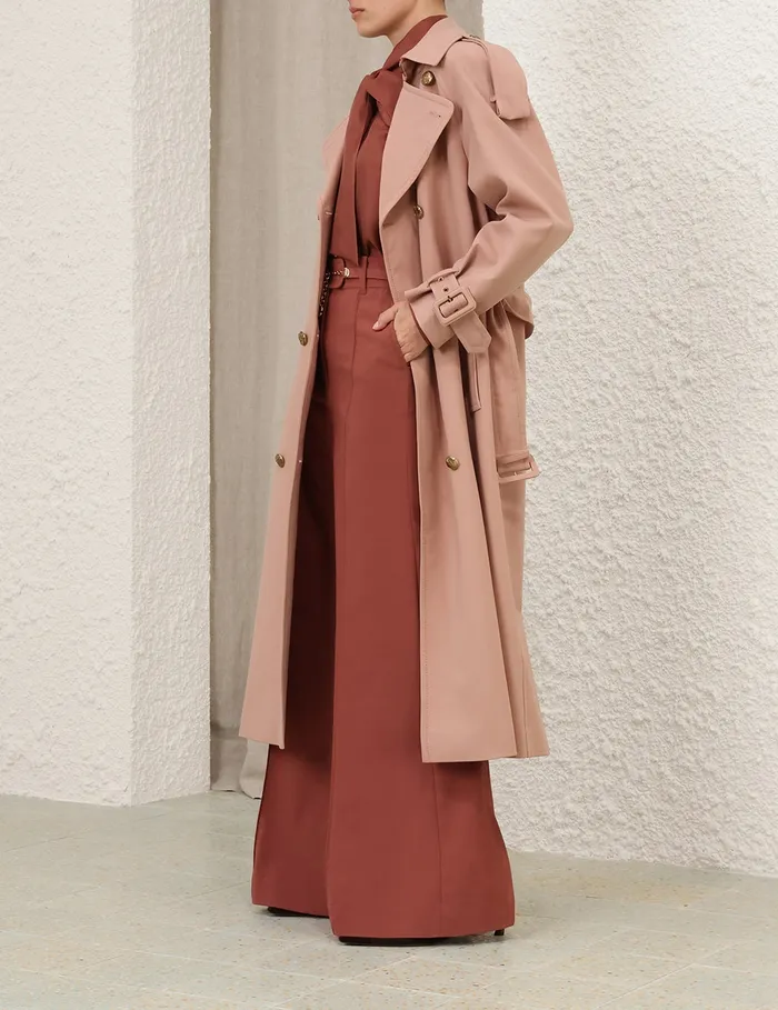 Women Zimmermann Jackets and Coats Illustration Trench Coat Biscuit