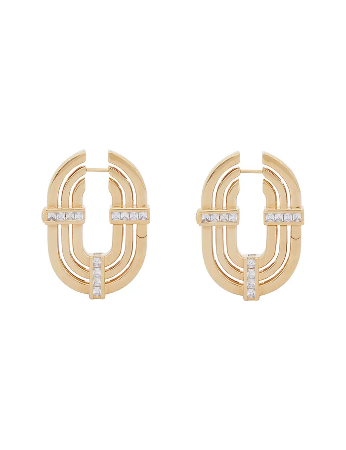 Women Zimmermann Jewellery Halo Oval Hoops Gold