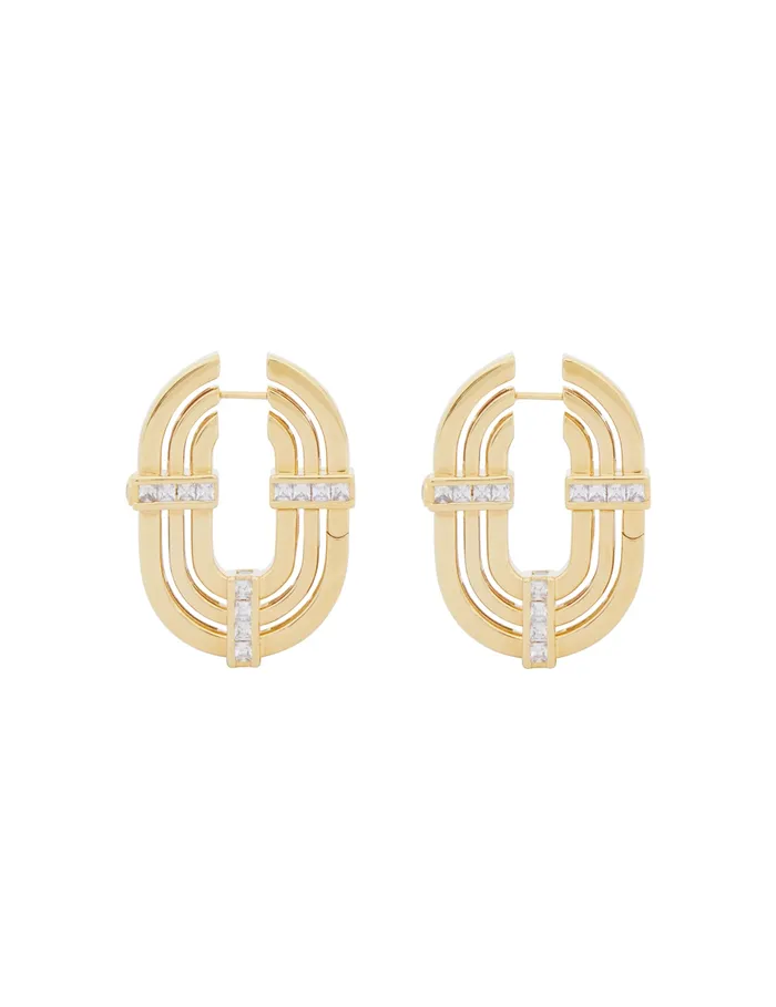 Women Zimmermann Jewellery Halo Oval Hoops Gold