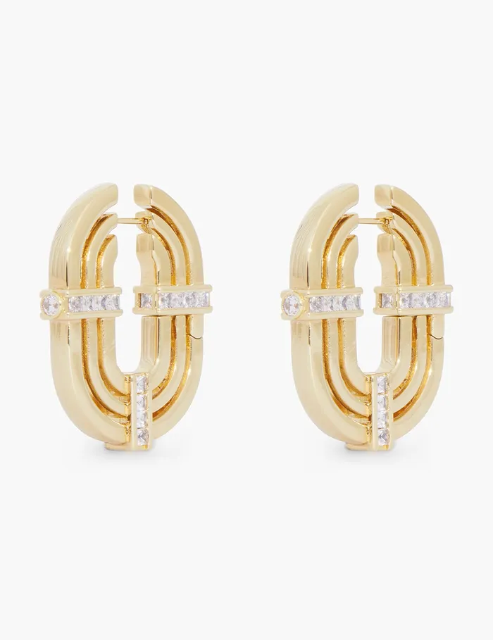 Women Zimmermann Jewellery Halo Oval Hoops Gold