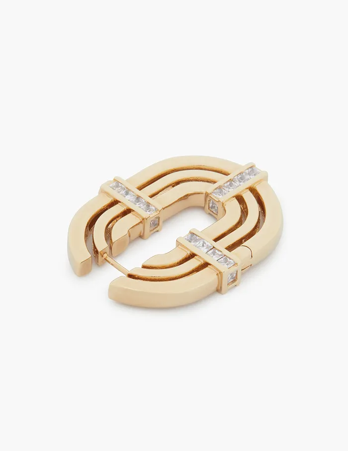 Women Zimmermann Jewellery Halo Oval Hoops Gold
