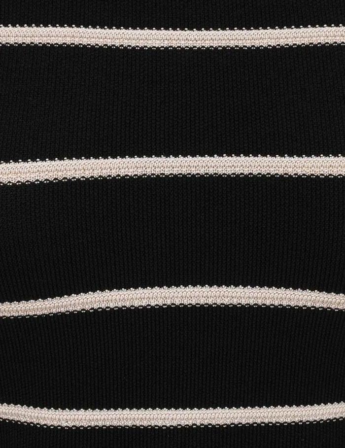 Women Zimmermann Knitwear Crush Stripe Cropped Top Blackcream