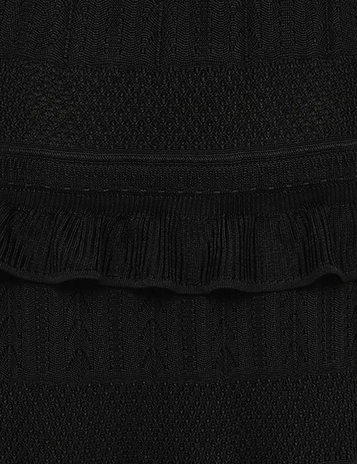 Women Zimmermann Knitwear Illustration Open Back Dress Black