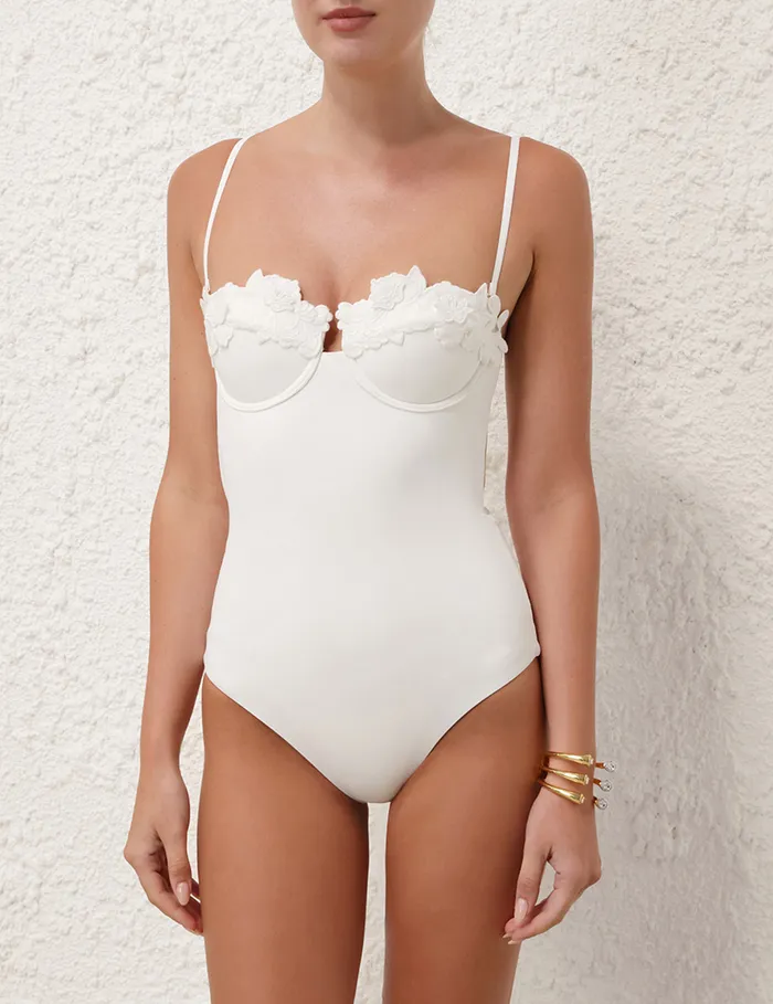 Women Zimmermann One Pieces Halliday Embroidery 1pc Ivory