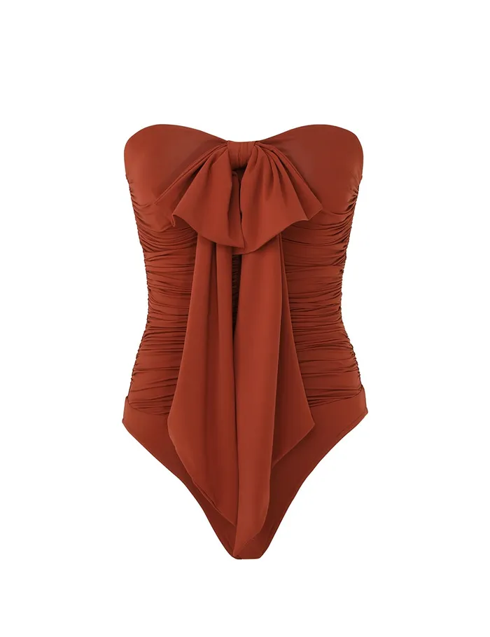Women Zimmermann One Pieces Ottie Drape Bow 1pc Bronze