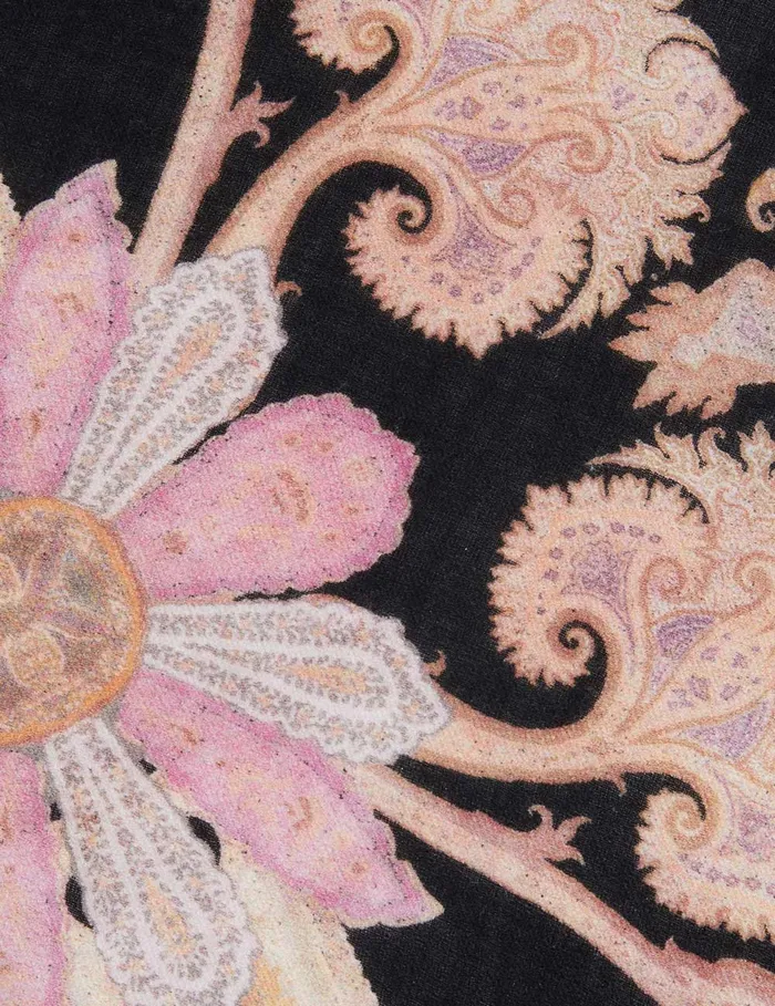 Women Zimmermann Scarves Printed Shawl Tear Drop Rug Black