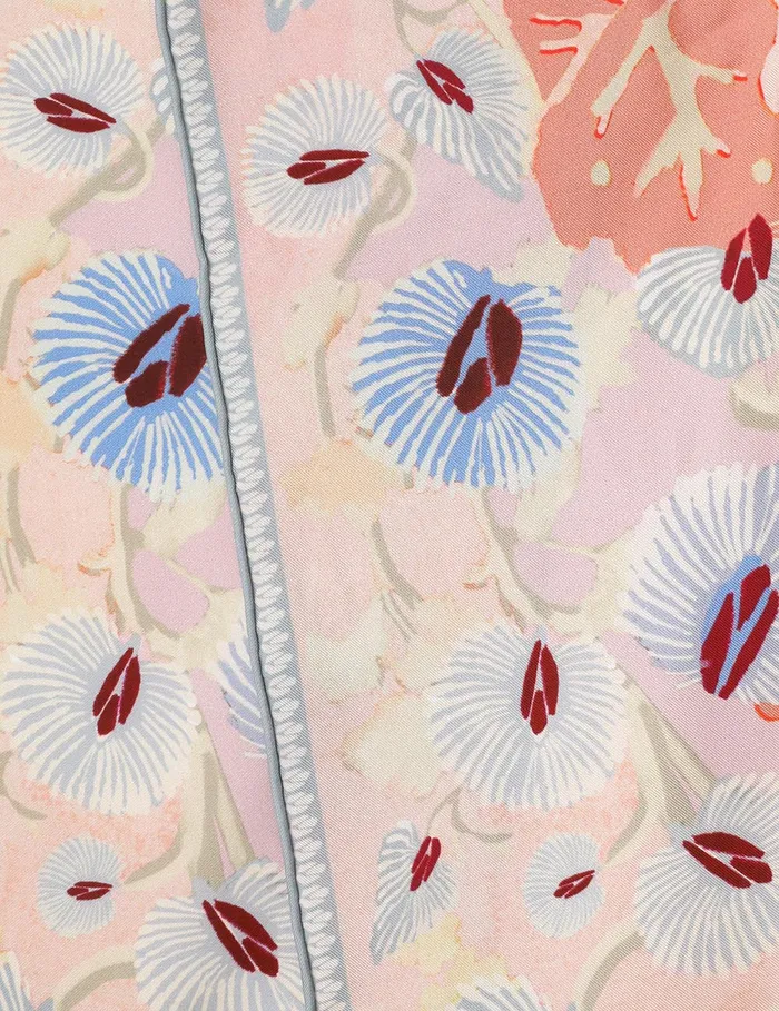 Women Zimmermann Scarves Printed Silk Neck Scarf Pastel Pod