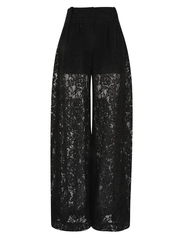 Women Zimmermann Shorts and Pants Crush Belted Lace Pant Black