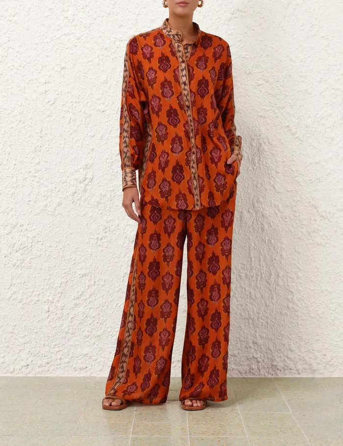 Women Zimmermann Shorts and Pants Wylie Relaxed Pant Sunset Ikat