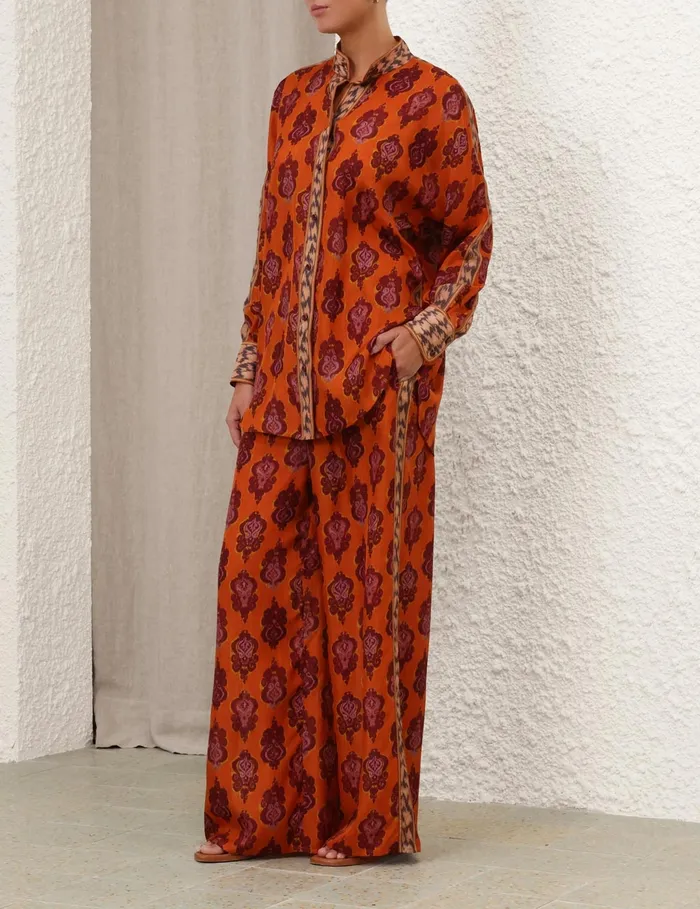 Women Zimmermann Shorts and Pants Wylie Relaxed Pant Sunset Ikat