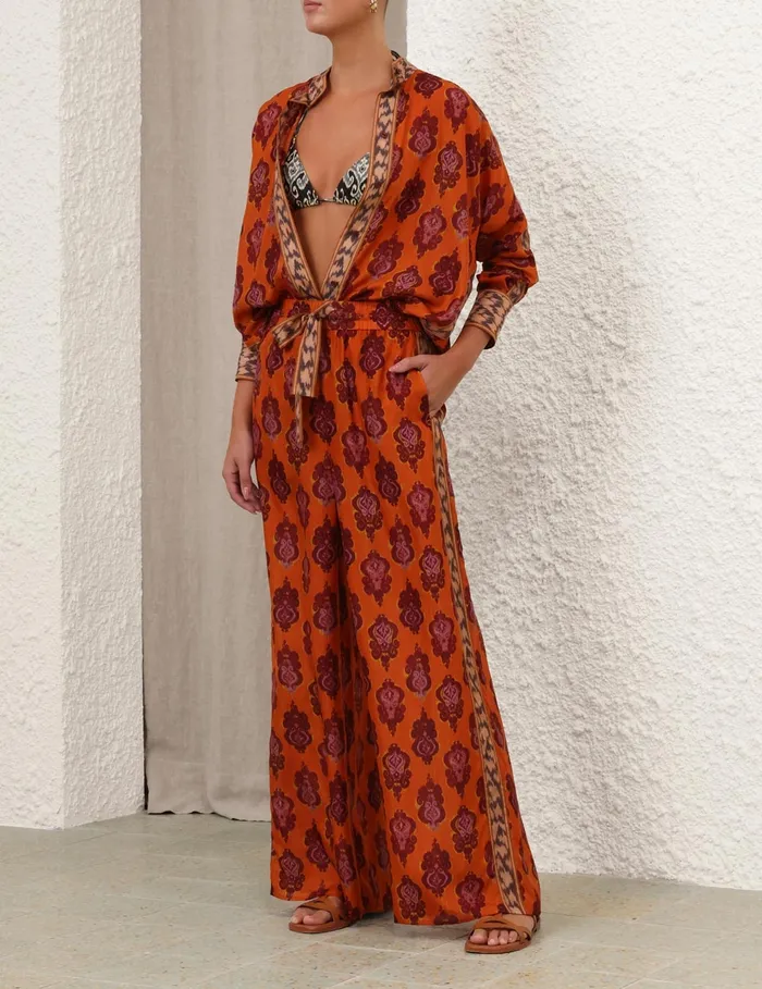 Women Zimmermann Shorts and Pants Wylie Relaxed Pant Sunset Ikat