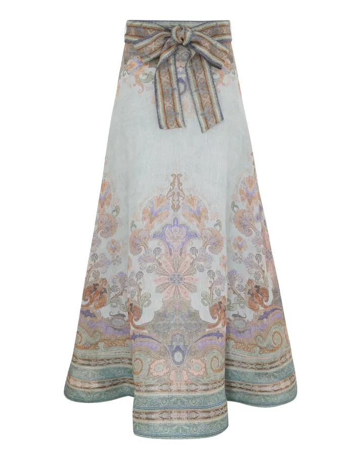 Women Zimmermann Skirts Eden Maxi Skirt Blue Paisley
