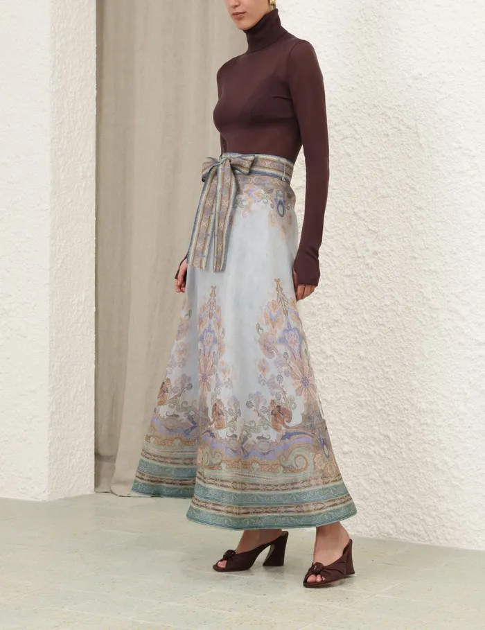Women Zimmermann Skirts Eden Maxi Skirt Blue Paisley
