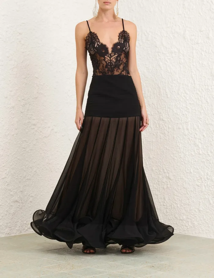 Women Zimmermann Skirts Illustration Flounce Skirt Black