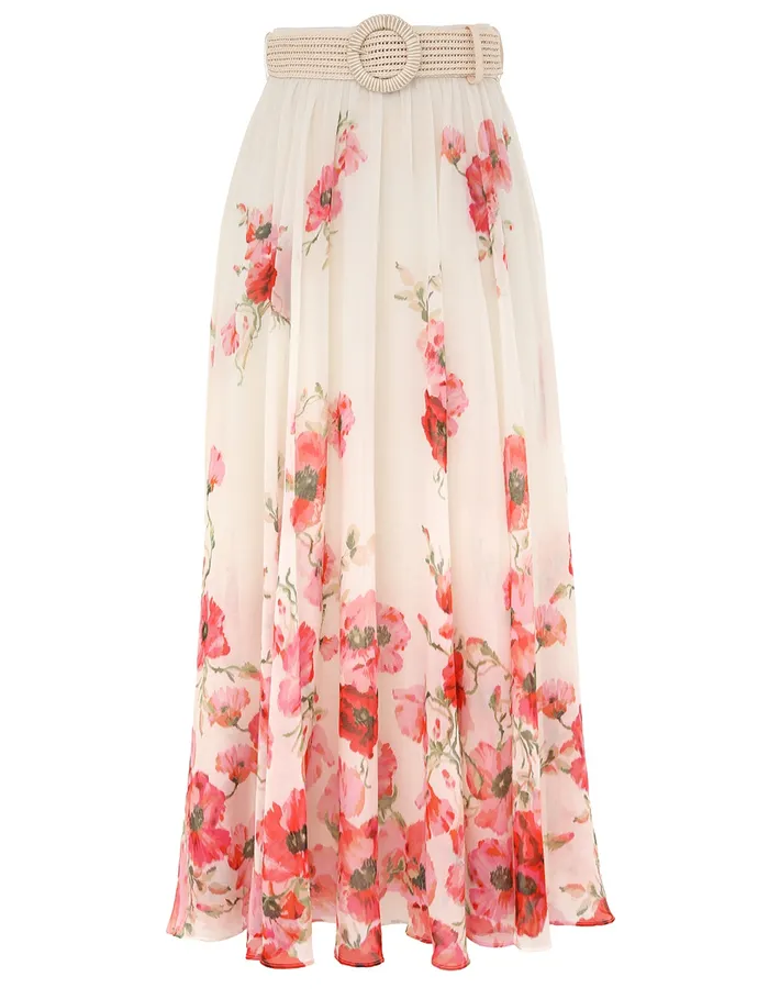 Women Zimmermann Skirts Lightburst Maxi Skirt Creamred Floral