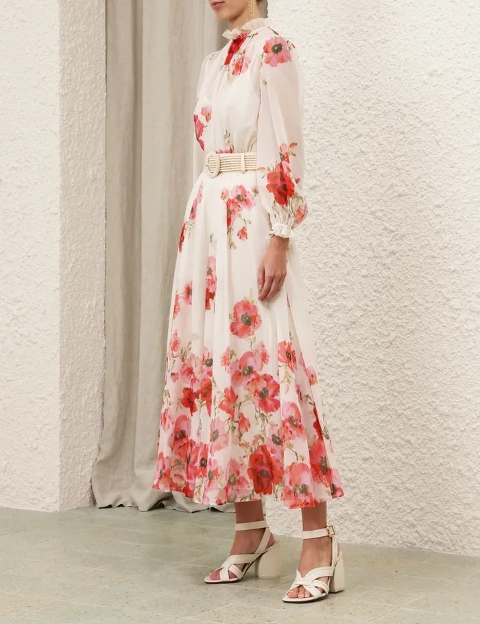 Women Zimmermann Skirts Lightburst Maxi Skirt Creamred Floral