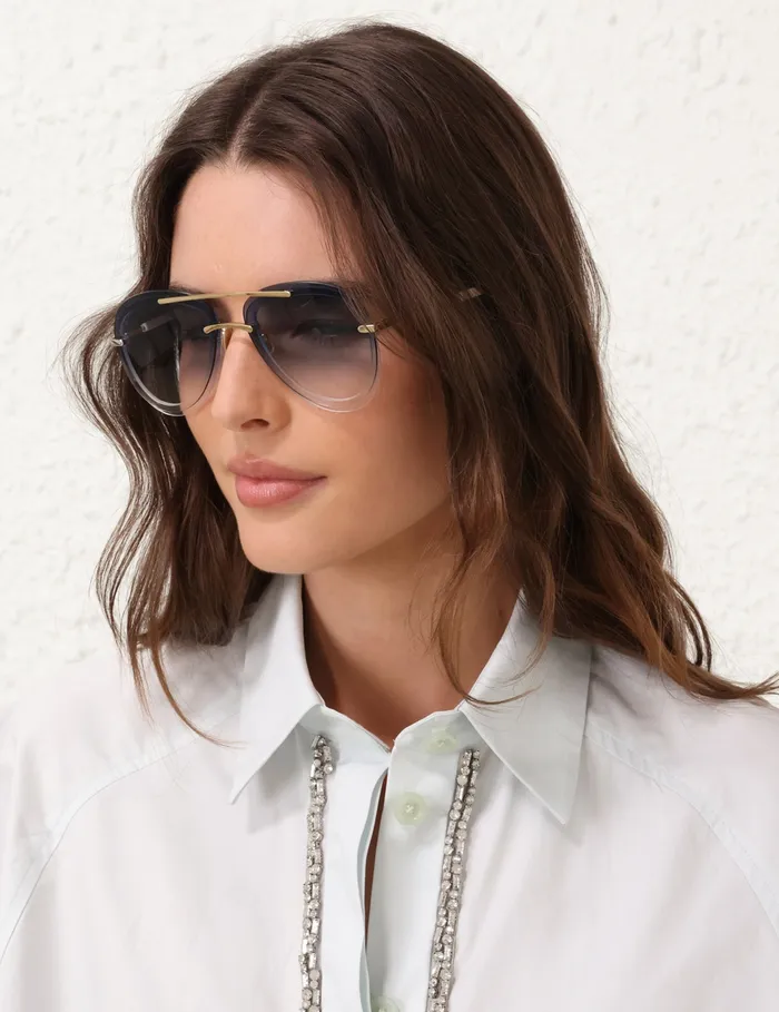 Women Zimmermann Sunglasses Gleam Aviator Denim