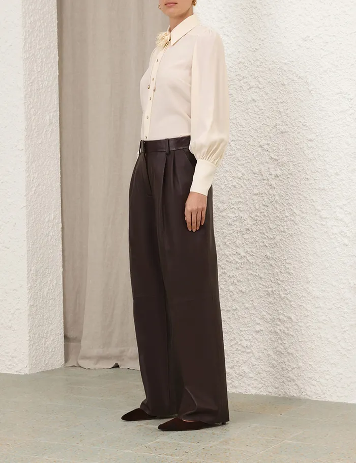 Women Zimmermann Tops Blouson Shirt Cream