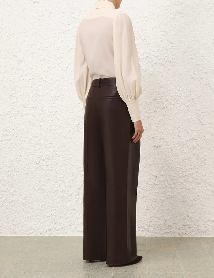 Women Zimmermann Tops Blouson Shirt Cream