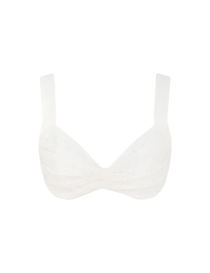 Women Zimmermann Tops Crush Embroidered Bralette Ivory