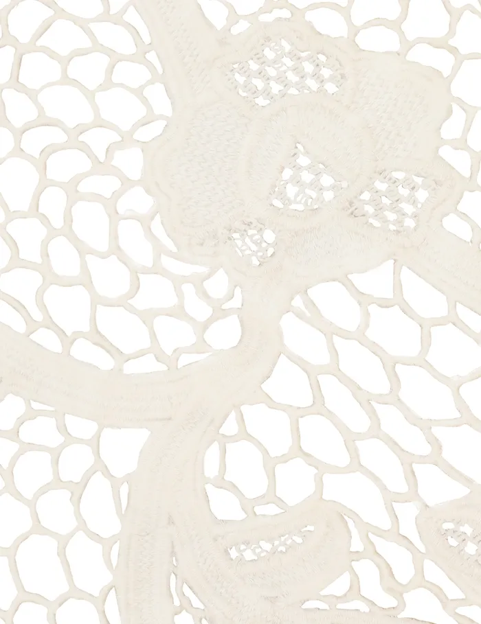 Women Zimmermann Tops Golden Crochet Lace Top Ivory