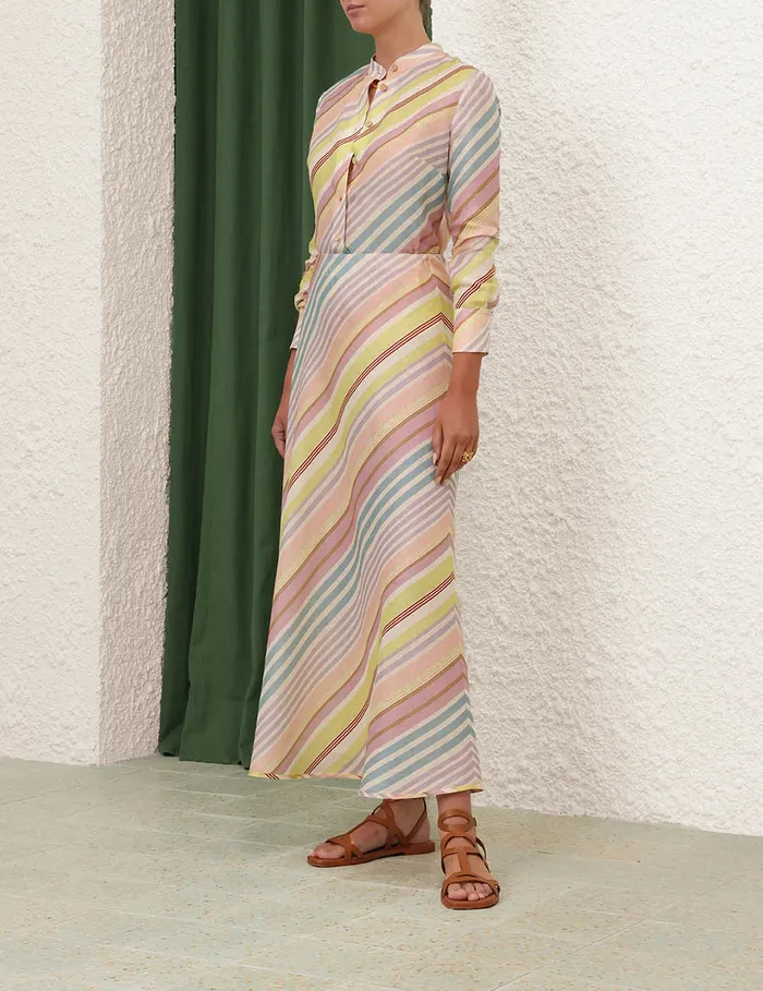Women Zimmermann Tops Halliday Slim Shirt Multi Stripe
