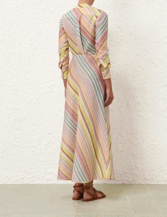 Women Zimmermann Tops Halliday Slim Shirt Multi Stripe