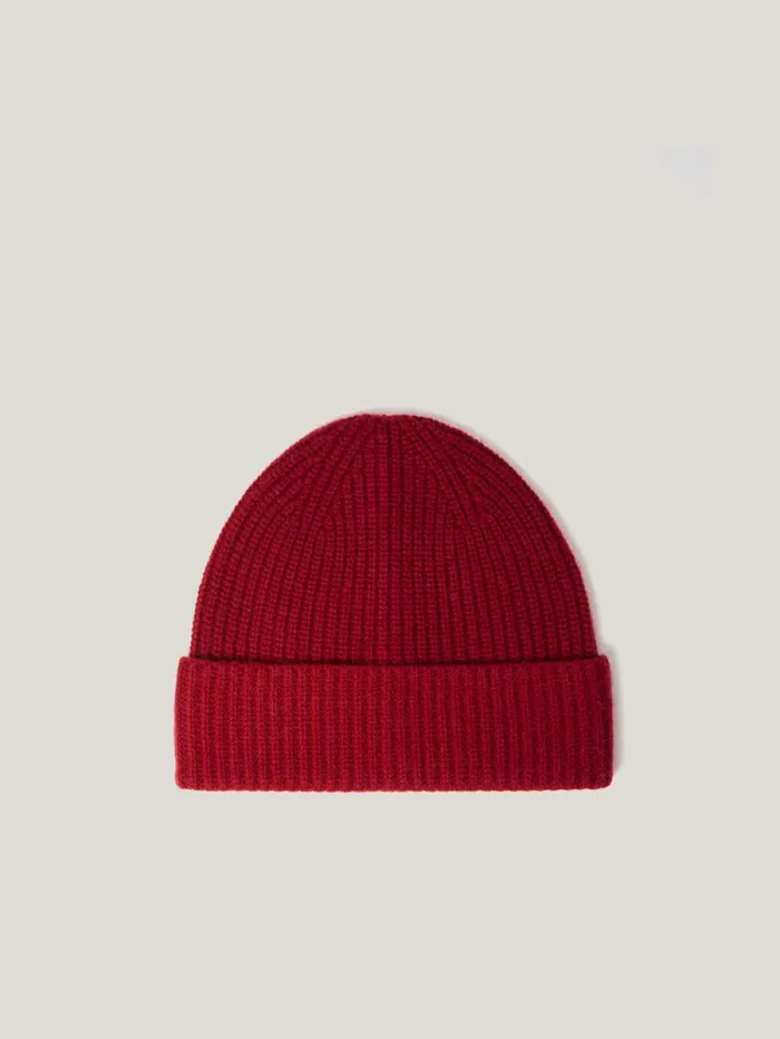 Wool Cashmere Blend Beanie Red Women Jigsaw Hats and Gloves