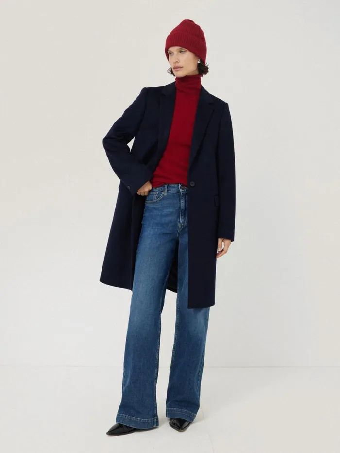 Wool Cashmere Blend Beanie Red Women Jigsaw Hats and Gloves