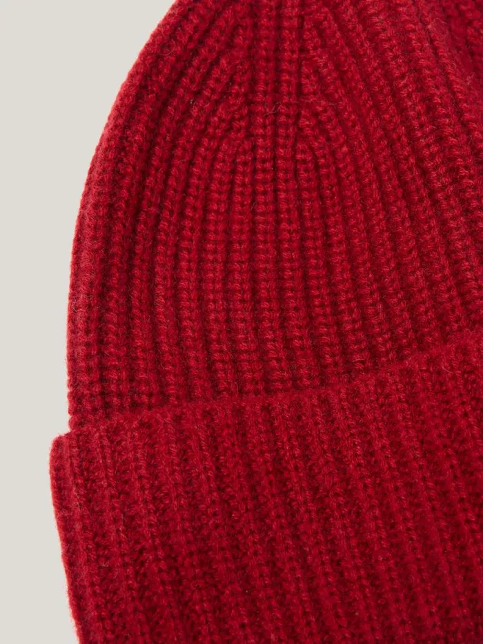 Wool Cashmere Blend Beanie Red Women Jigsaw Hats and Gloves