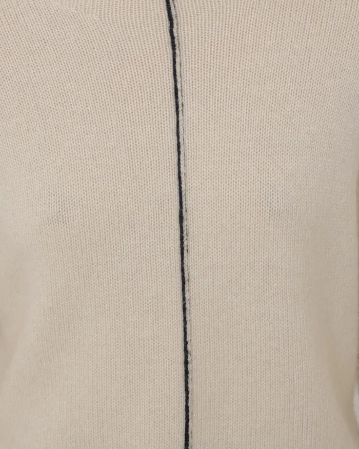 Wool Cashmere Blend Line Jumper Cream Women Jigsaw Knitwear and Cashmere